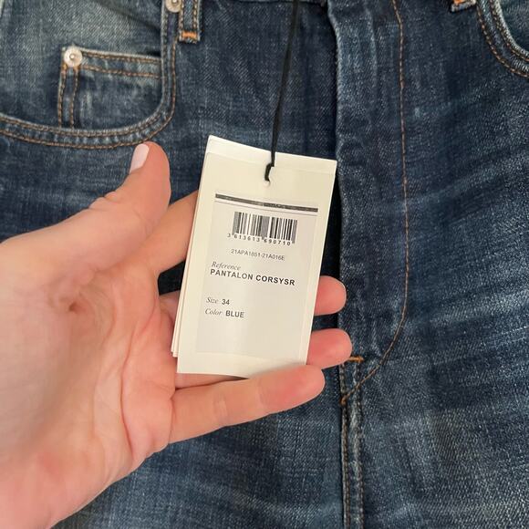 NWT ISABEL MARANT CORSY Jeans High Waist Straight Leg Blue Denim Size 2 Slouchy - Picture 6 of 16